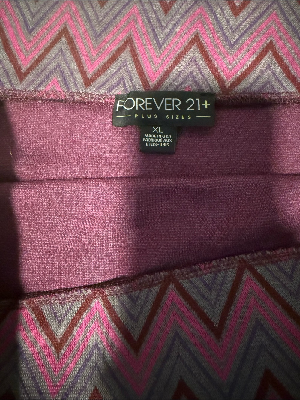 Forever 21 Women's Geometric Mini Skirt Pink Purple Size XL plus - Picture 4 of 5